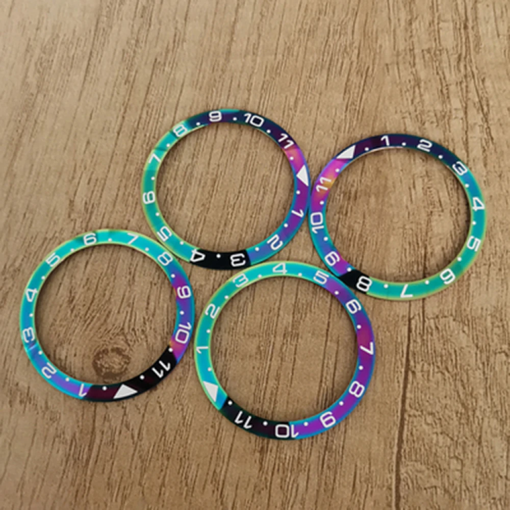 Zamiennik 38 mm / wewnętrzny 30,5 mm Kolorowy numer Aluminiowa ramka Zewnętrzny pierścień Akcesoria do zegarków