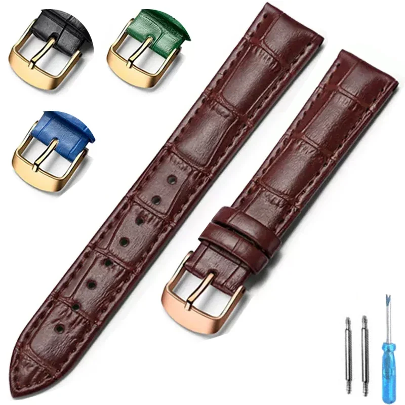 Cinturino per orologio, cinturino in pelle, 18 mm, 20 mm, 22 mm, accessori per orologi, cinturini per orologi di alta qualità con fibbia nera e dorata, modello 2028.