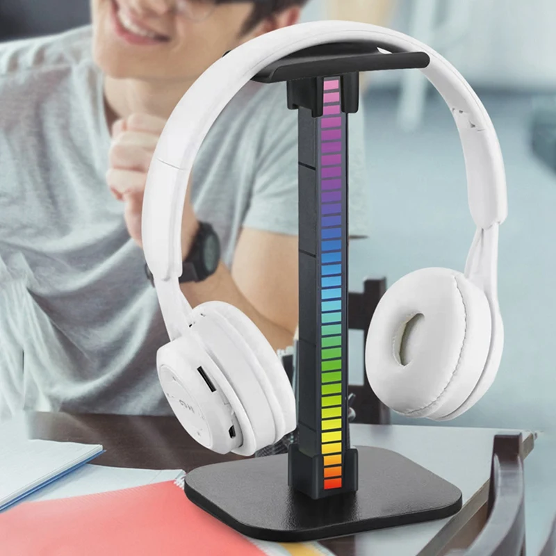 Soporte de auriculares RGB para juegos, soporte de exhibición de escritorio para auriculares