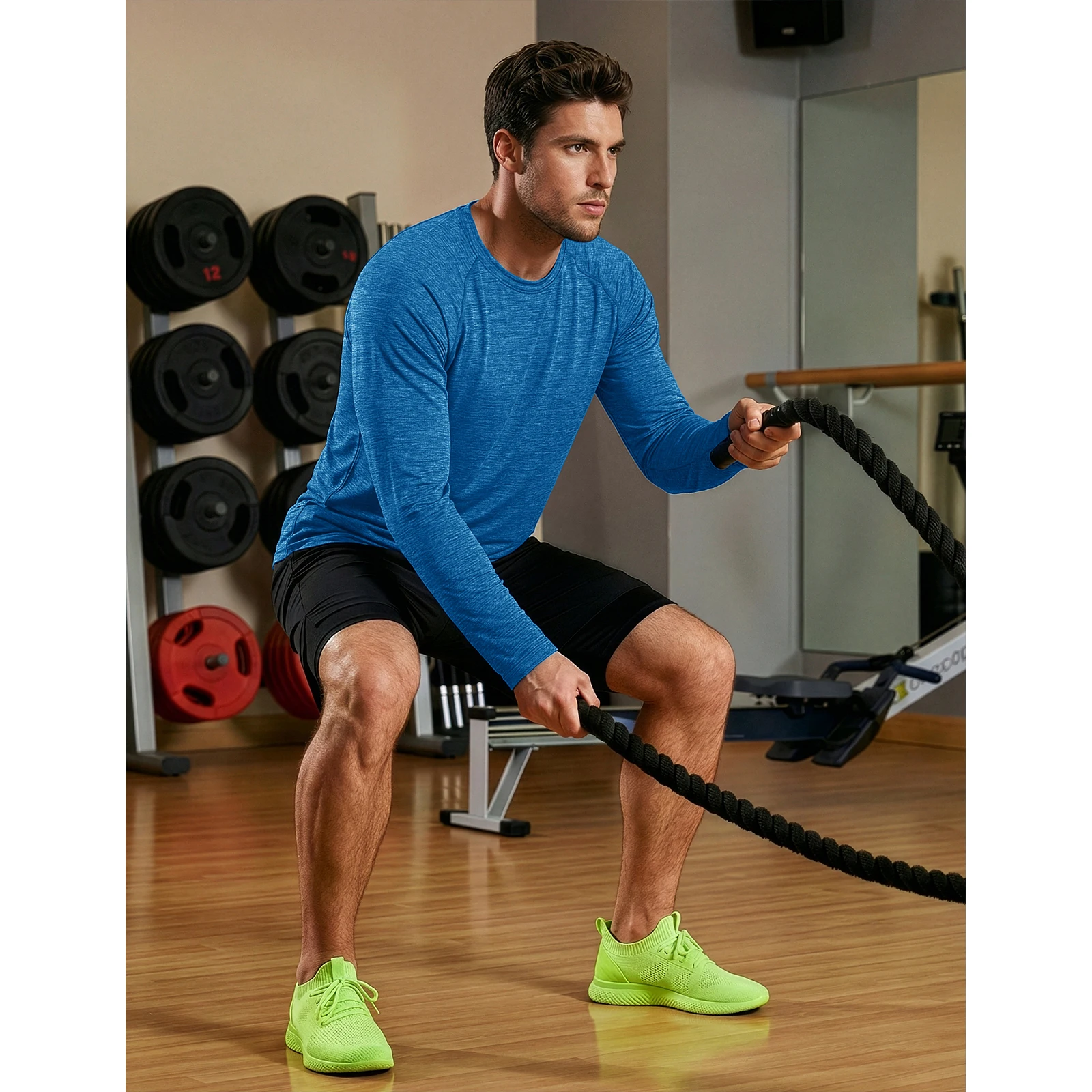 TACVASEN Men's UPF 50+ Sun Protection Long Sleeve T-Shirt Quick Dry Breathable Athletic Tee Running Fishing Hiking Workout