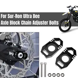Motorcycle For Sur Ron Ultra Bee 2023+ Rear Axle Block Chain Adjuster Bolts Electric Bike Accessories Aluminum Alloy