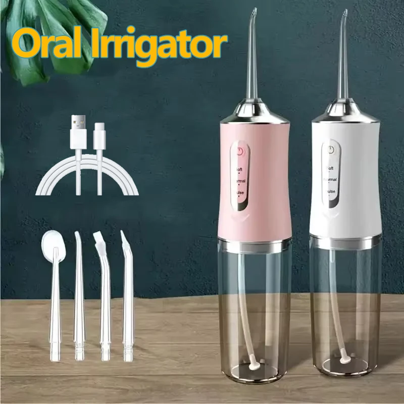Oral Irrigator Portable Mouth Washing Machine Dental Water Flosser USB Rechargeable Water Jet Floss Tooth Pick 200ml 3 Modes