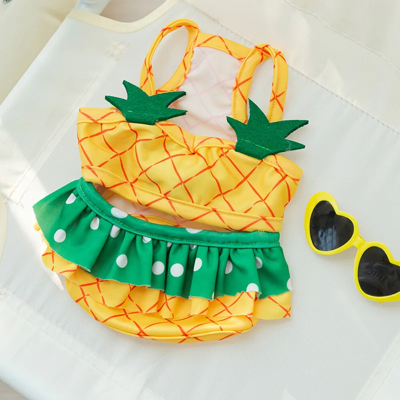 Ins New Summer Cat Cute Sling Little Dinosaur Swimsuit Dog Bikini Bee Pineapple Pet Dog Clothing Beach Photo