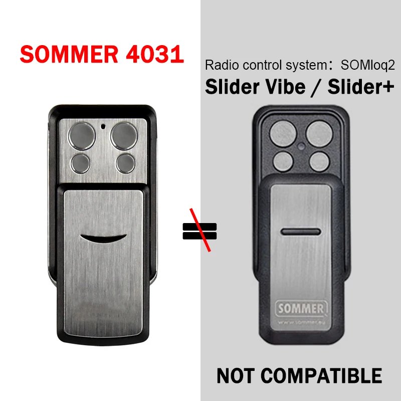 Newest SOMMER Slider 4031 TX08-868-4 868.8MHz Electric Gate Remote Control For SOMMER 4035 4011 4025 4021 Garage Door Opener