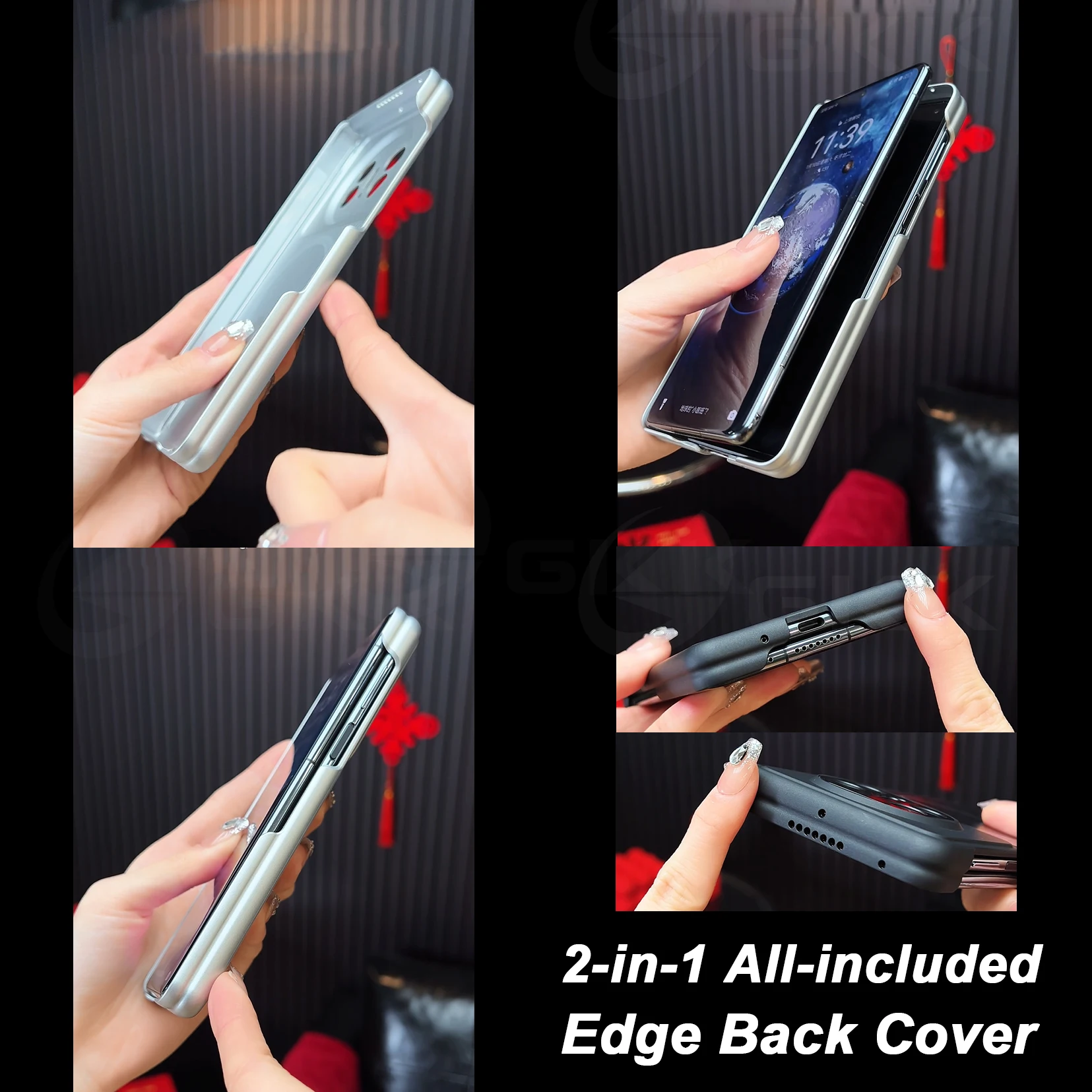 Magnetic Hinge Frosted Case For Huawei Mate X3 X5 X6 Only Back For Magsafe Wireless Charge Plastic Cover For Huawei Mate X6 Case view 2