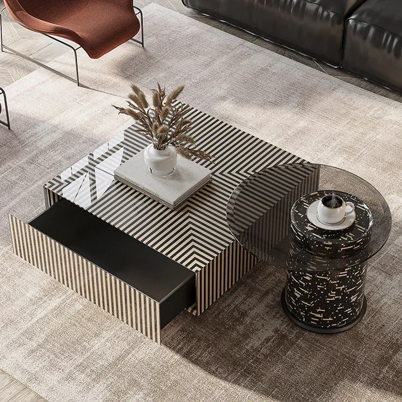 

Nordic Luxury Coffee Tables Storage Industrial Drawers Simple Coffee Tables Modern Design Muebles Para El Hogar Home Furniture