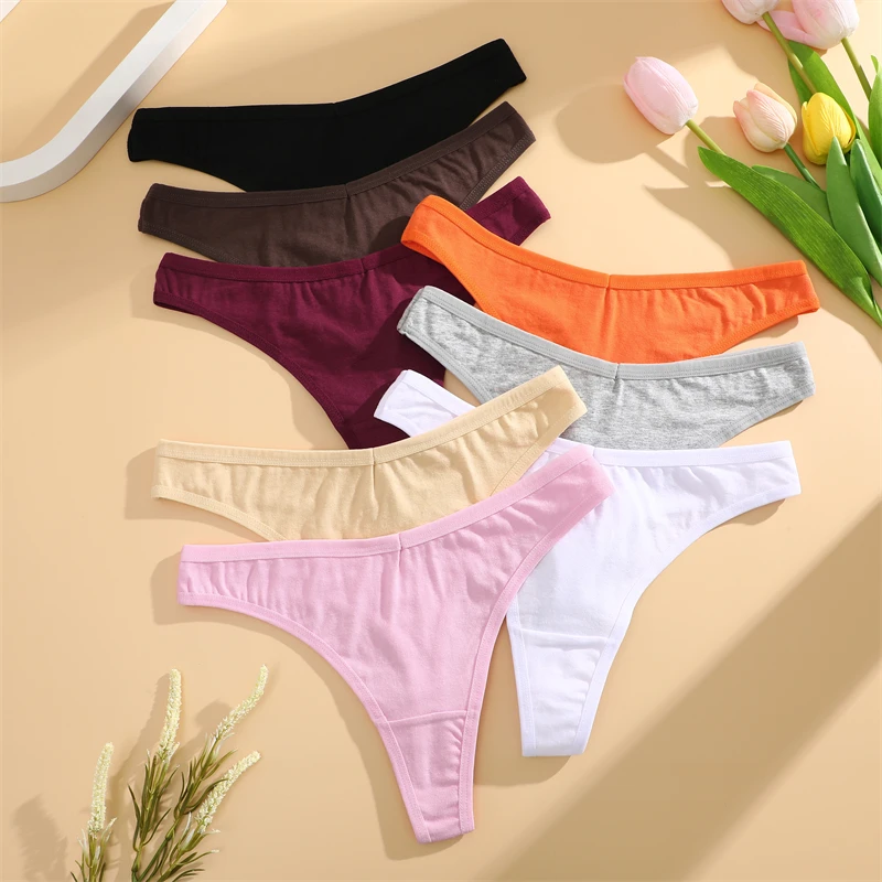 3Pcs/set Cotton Seamless Panties Comfort Underwear for Women Low Waist Breathable Thongs Sexy Solid Sport G-String Soft Lingerie