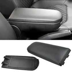 Black Leather Car Center Console Armrest Cover Lid for Skoda Octavia Fabia Roomster Rapid Accessories