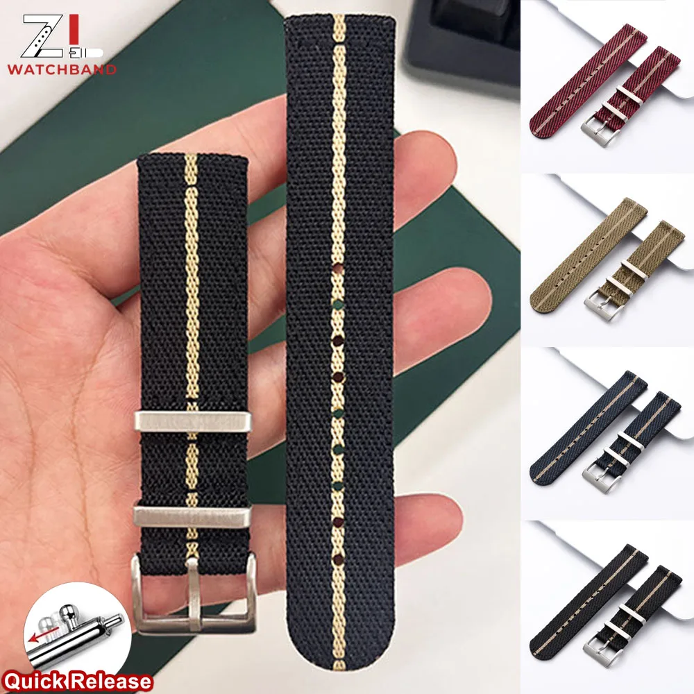 20mm 22mm Woven Nylon Strap for Omega Watch Band for Tudor Quick Release Wrist for Seiko Canvas Fabric Watch Bracelet for Rolex