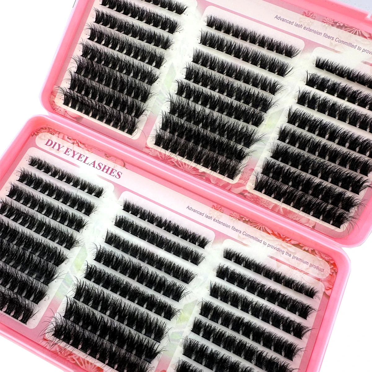 640/480/472pcs 50D/60D/80D/100D/120D False Eyelash Cluster 5D Fluffy Thick Individual Lashes Book Cluster Extensions DIY At Home