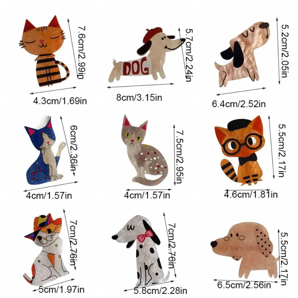 귀여운 동물 고양이 아크릴 헤어핀 한국 스타일 헤어 액세서리 만화 덕빌 클립 앞머리 클립 만화 헤어 클립 일상용