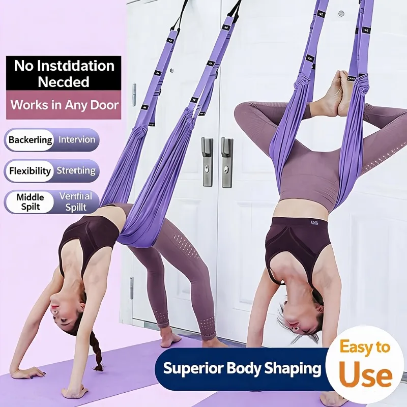 Aerial Yoga Swing Straps, Adjustable Suspension Trainer for Home Gym Fitness Pilates Stretching Inversion Workout