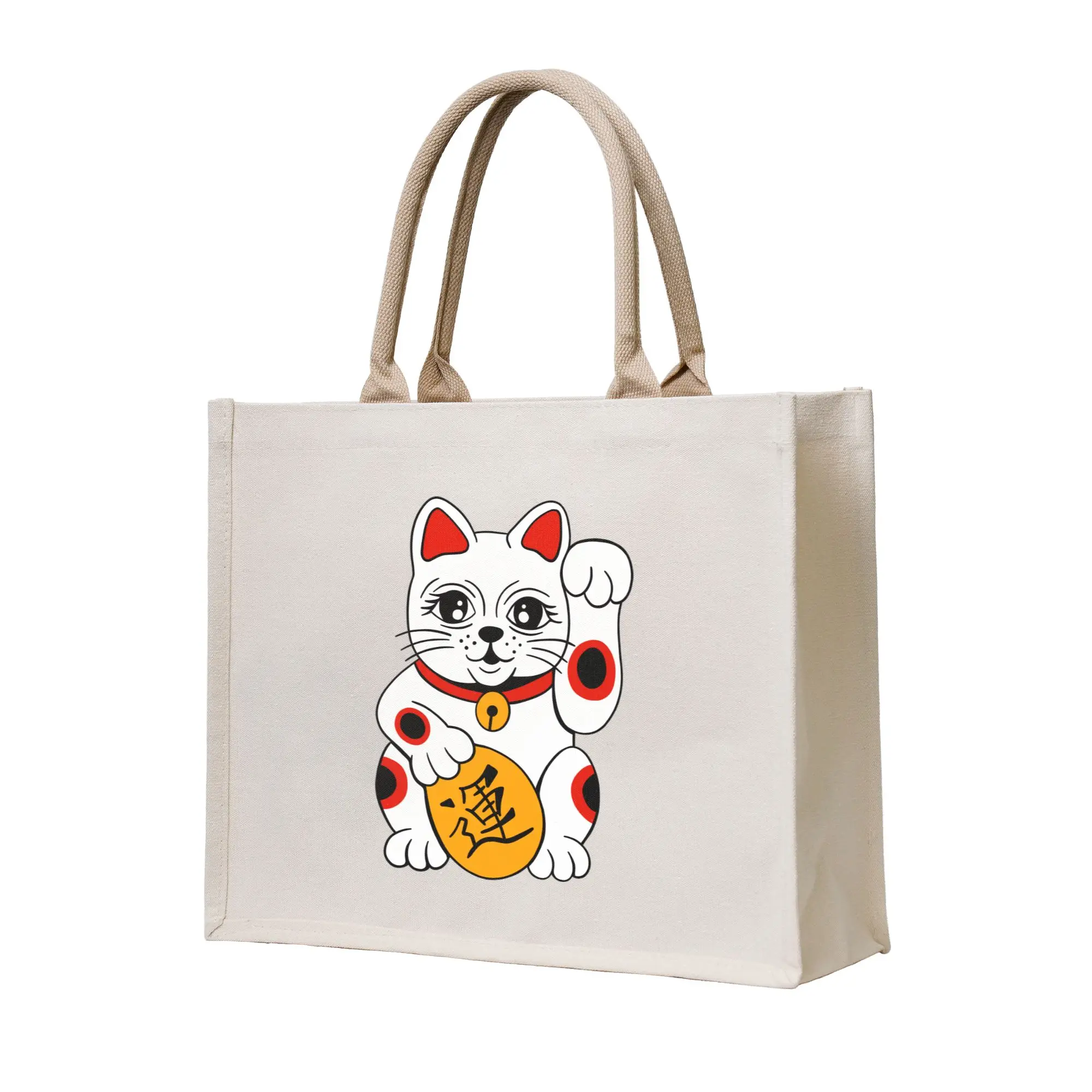 

Японский на заказ Сумки для покупок Maneki Neko Waving Lucky Cat, женские портативные сумки-шопперы большой вместимости для продуктов