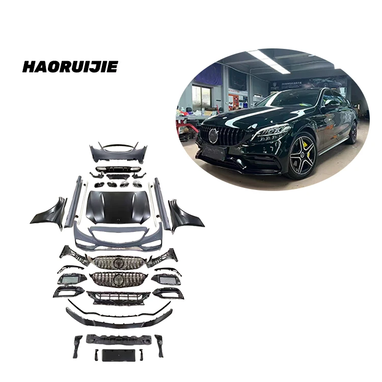 

Car Facelift Kits Front and Rear Bumper Conversion Body Kit for Mercedes-Benz C-Class W205 Upgrade to C63 Front Bumper