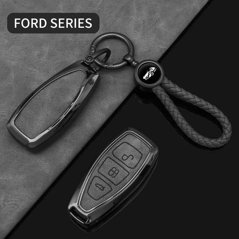 Legierungs-Autoschlüsselhalter für Ford Fiesta Kuga Mondeo Focus ST Line Ecosport Puma Edge Escape Metallischer Autoschlüsselanhänger Zubehör – Detail 5