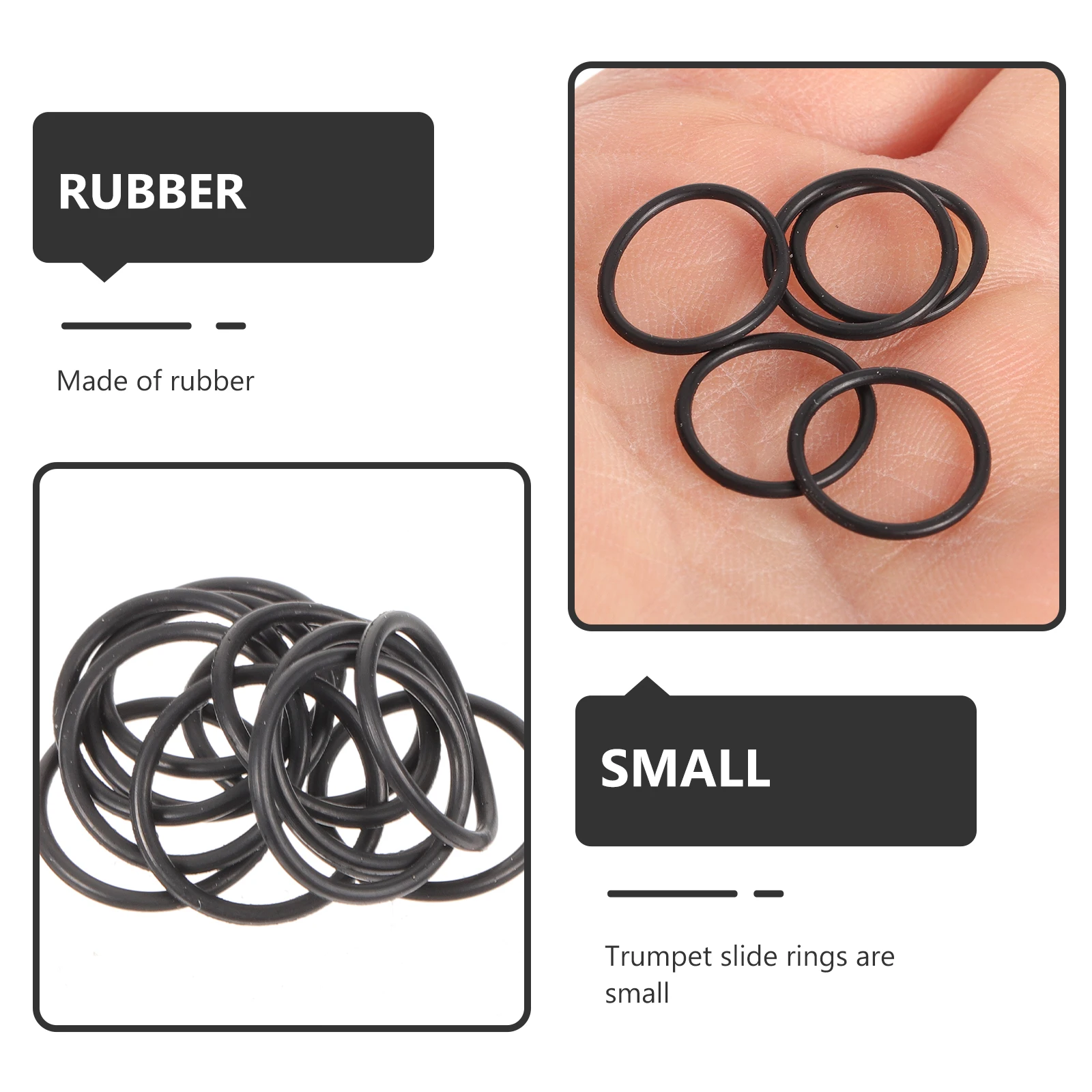 

20pcs Trumpet Replacement Rings Small Silencer Main Tuning Slide Musical Instrument Rubber Durable Flexible Lightweight Abundant