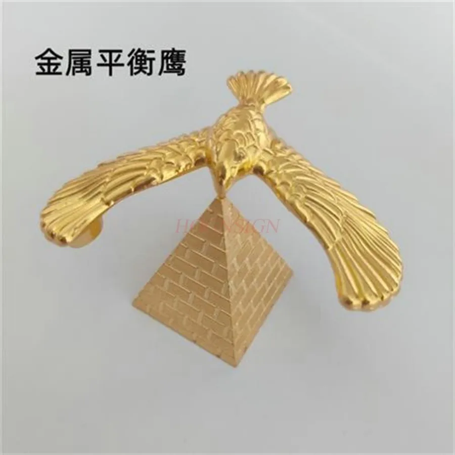 1set Balanced Eagle Pyramid Model Suspended Anti Gravity Bird Desktop Metal Jewelry Decorative Ornament