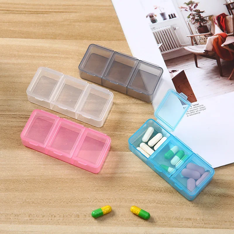 

1 Day 3 Grids Rainbow Pill Medicine Box Tablet Medicine Organizer Health Storage Pill Box Holder Splitters With Printed Braille