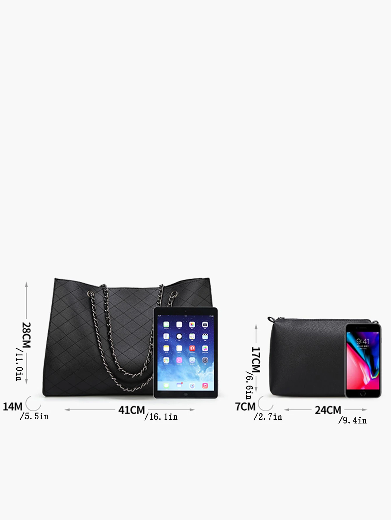 Neue 2-teilige, modische, einfarbige, minimalistische Damen-Tragetasche und Umhängetasche mit großem Fassungsvermögen, geeignet für den täglichen Weg zur Arbeit