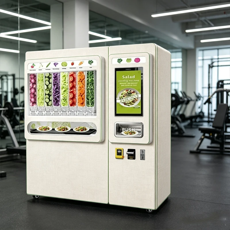 Commercial Automatic Salad Vending Machine with 8 Hopper Self Service Fresh Vegetable Dispenser for Shopping Mall Store