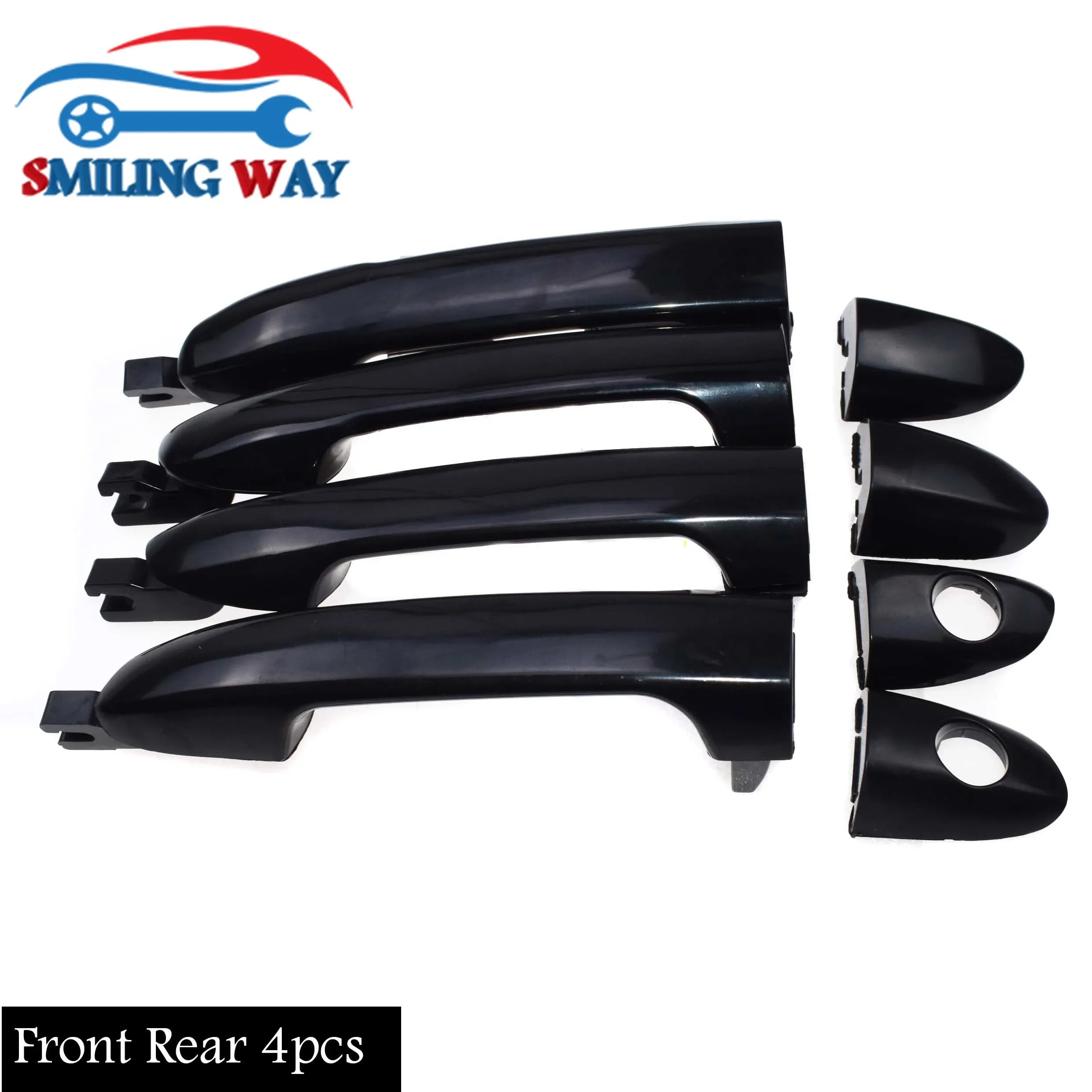 4 Pcs For Kia Spectra Cerato 2.0L 2004 2005 2006 2007 2008 2009 Front Rear Left Right Black Car Outside Exterior Door Handle