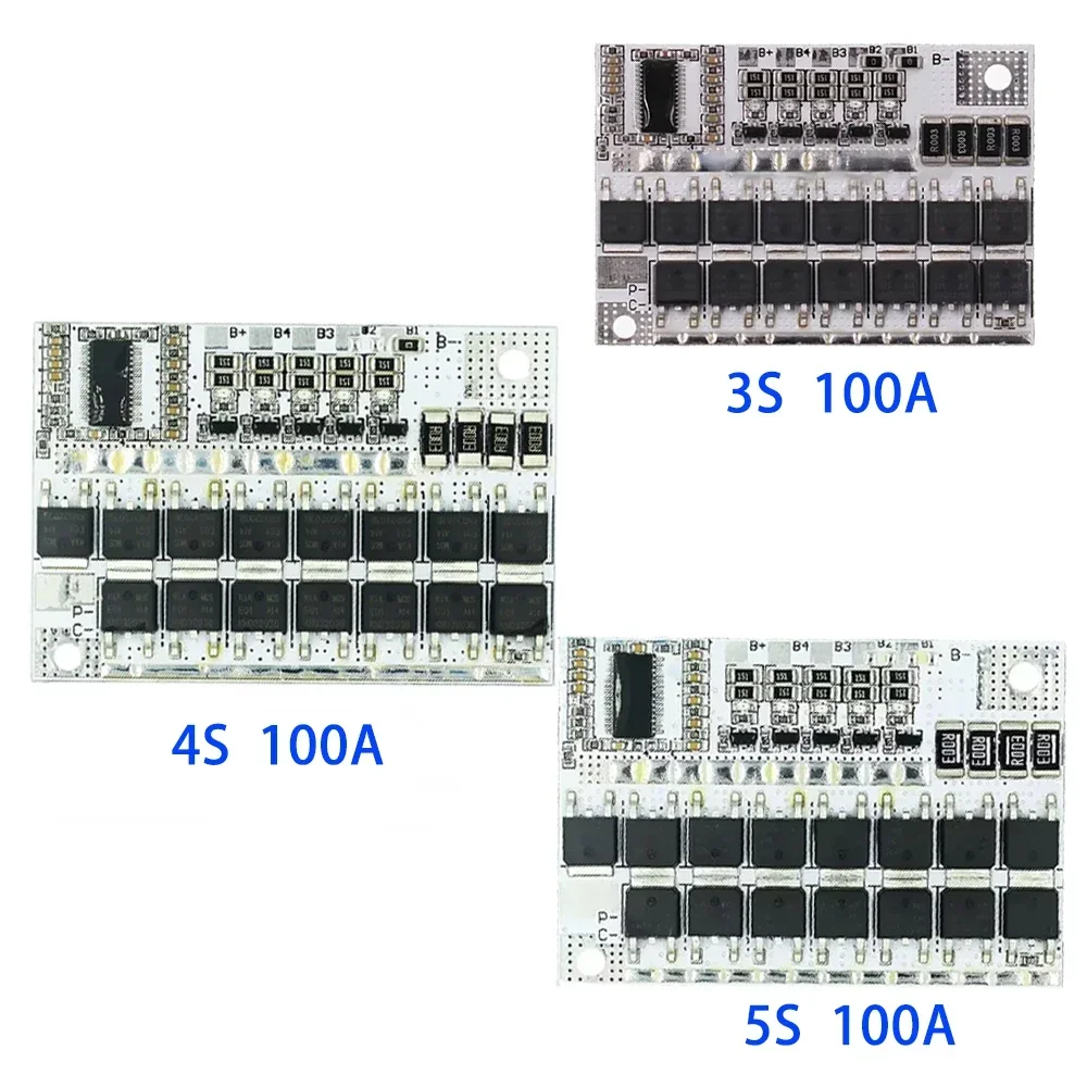 

DC 3.2V 3.7V 3S 4S 5S BMS 100A Li-ion LMO Ternary Lithium Battery Protection Circuit Board Balance Charging Board
