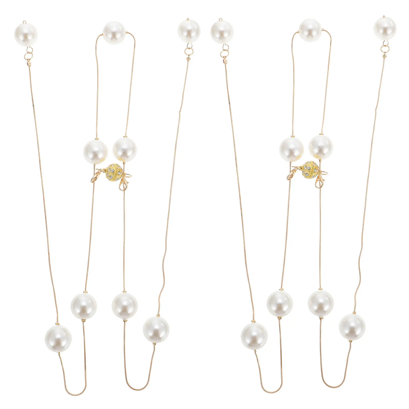 2Pcs Pearl Curtain Buckles Adjustable Tiebacks for Living Room Bedroom Restaurant Home Window Curtain Holdback Decorative Strap