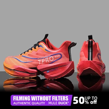 마라톤 에어 쿠션 카본 플레이트 스포츠 운동화 남성 통기성 경량 여성 편안한 미끄럼 방지 전문 스니커즈