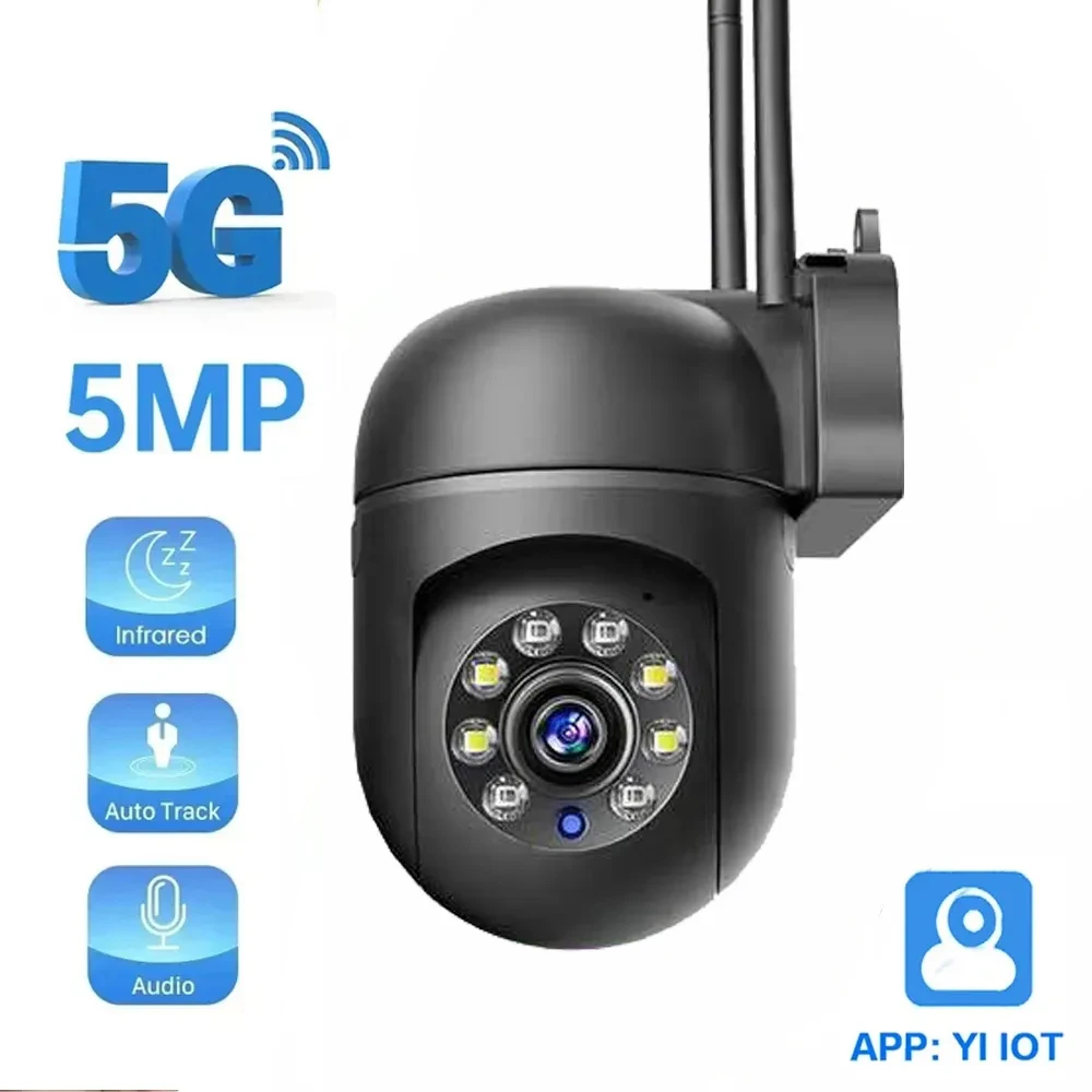 YI IOT 5G 2.4G Dual Frequency HD 5MP Auto Tracking Human Detection Two Way Audio Color Night Vision Mini WIFI PTZ Baby Monitor