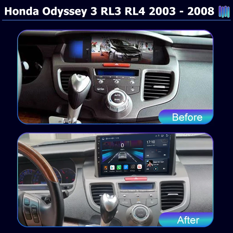 AI VOICE roadivox Android car radio for Honda Odyssey 3 RL3 RL4 2003  2008 GPS Navigation video Multimedia Player tape recorder