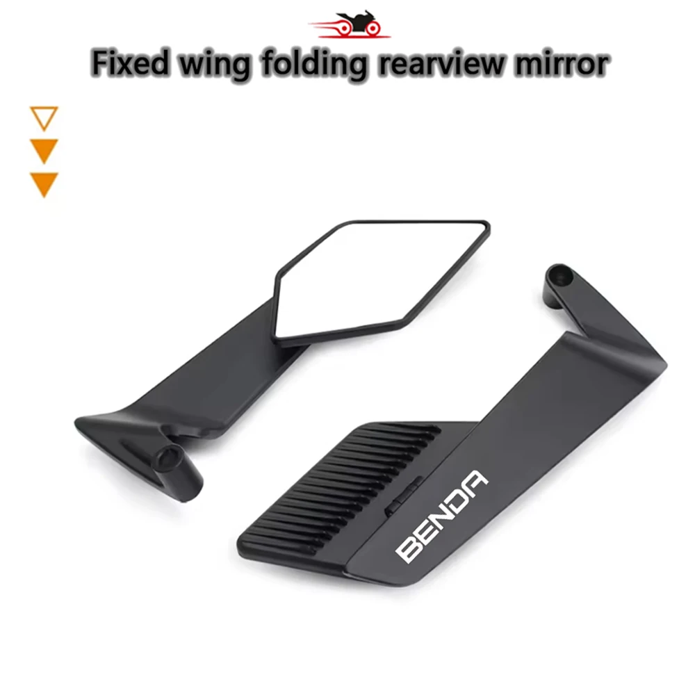 Aerodynamic Design Motorcycle fixed Wind Wing Rearview Mirror For BENDA Chinchilla 300 450 LFS700 LFC700 BD400 BD500 LFC