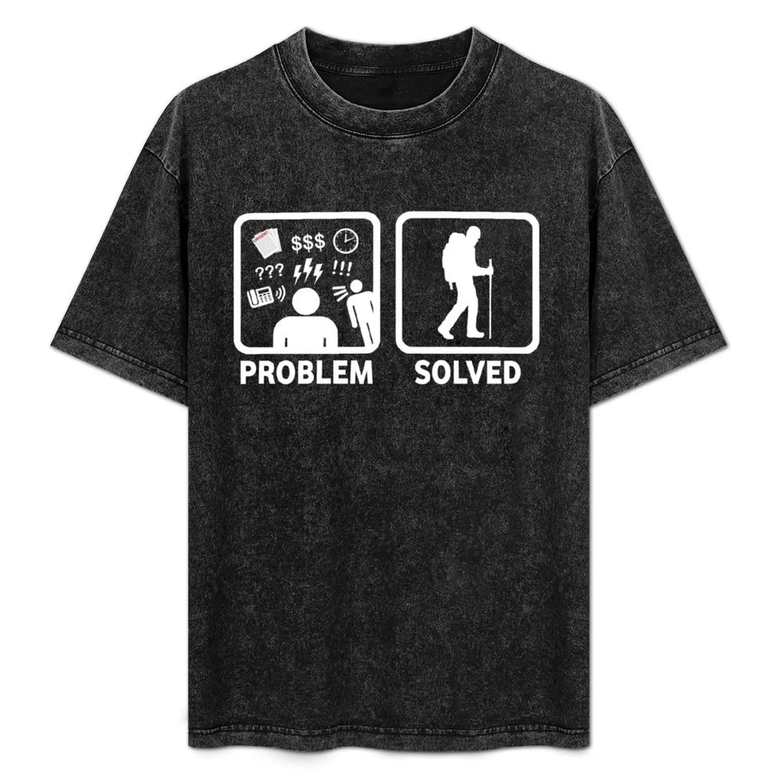 Hiking Problem Solved T-Shirt vintage t shirts anime figures graphics plus size tops mens clothing