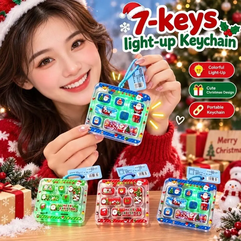 17-Key Decompression Button Transparent Dual-Tone Cute Design Mini Keyboard Pendant Simulation Keyboard With lights