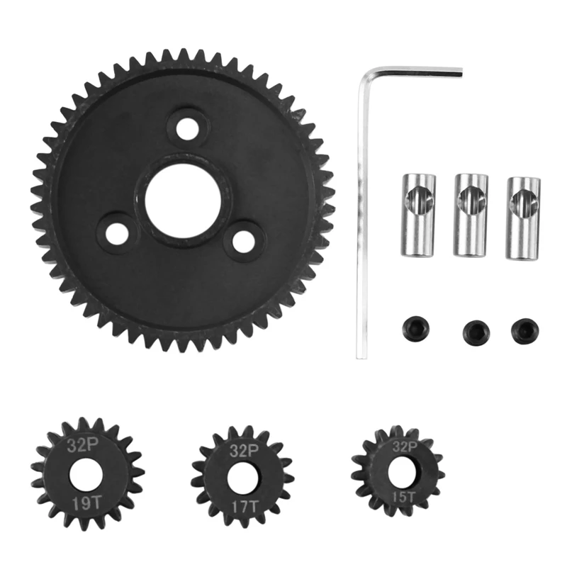 

Metal Spur Gear 54T 0.8 32P 3956 With 15T 17T 19T Pinion Gear Set For 1/10 Traxxas Slash Stampede Summit E-Revo