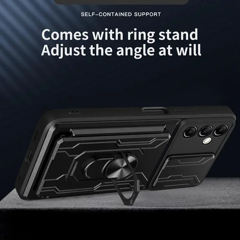 لسامسونج غالاكسي A56 A36 A26 A06 A16 5G A15 A25 A35 A55 غطاء ل A14 A13 A54 A53 حافظة بطاقة الجيب مع حامل حلقة مغناطيسي #5