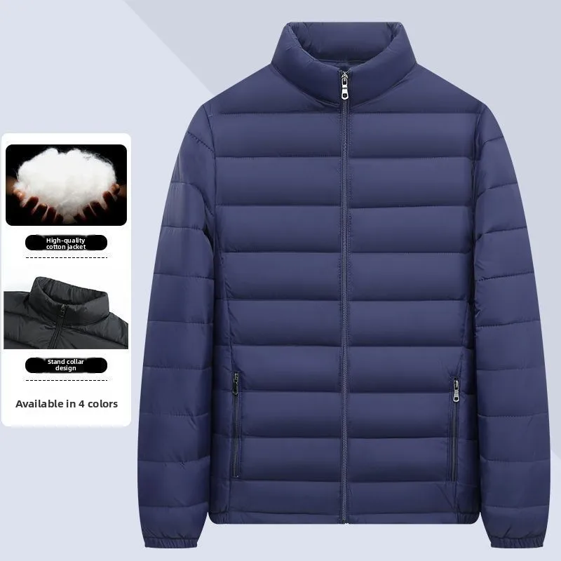 Chaleur légère ort à capuche en coton Jaet hommes col montant vêtements d'extérieur élément de noeud tissu en nylon régulier Thi...