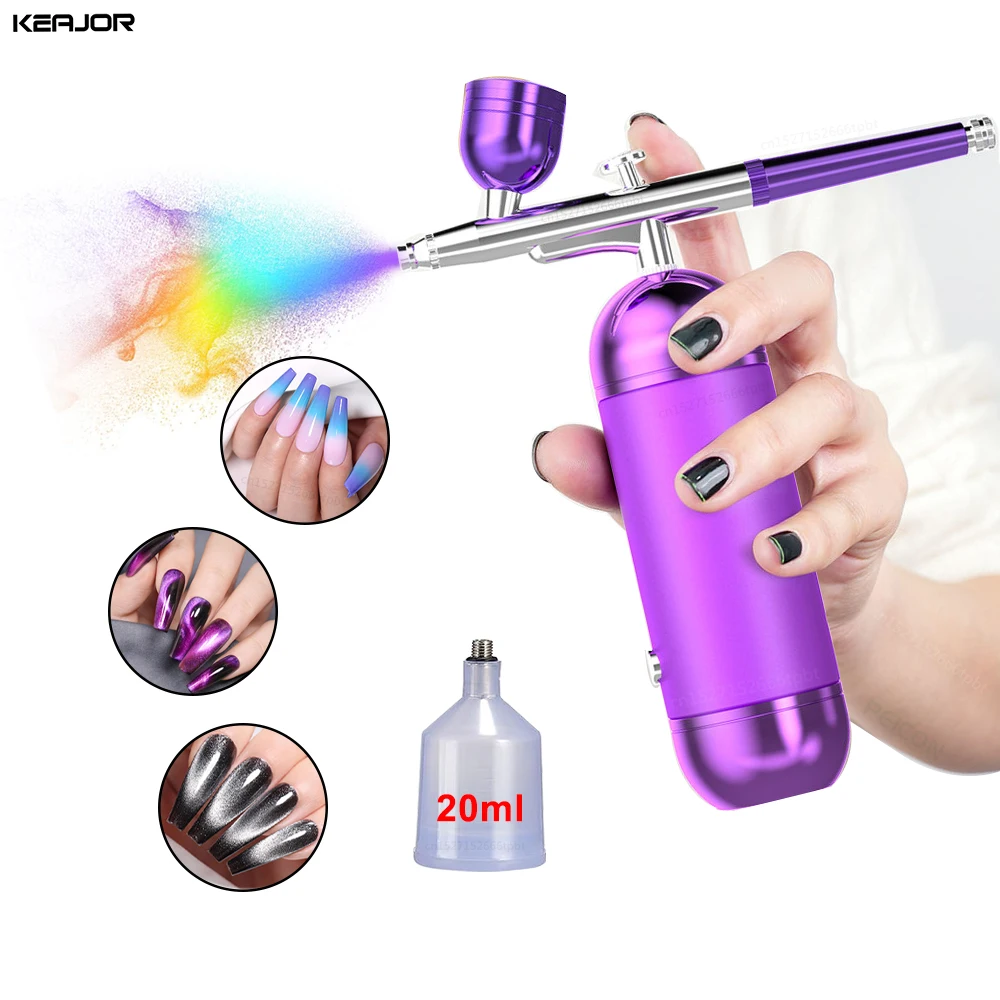 

Airbrush Nail Art With Compressor Portable Airbrush For Makeup Cake Decoration Cordless Air Brush Nails Art Painting Gun Sprayer