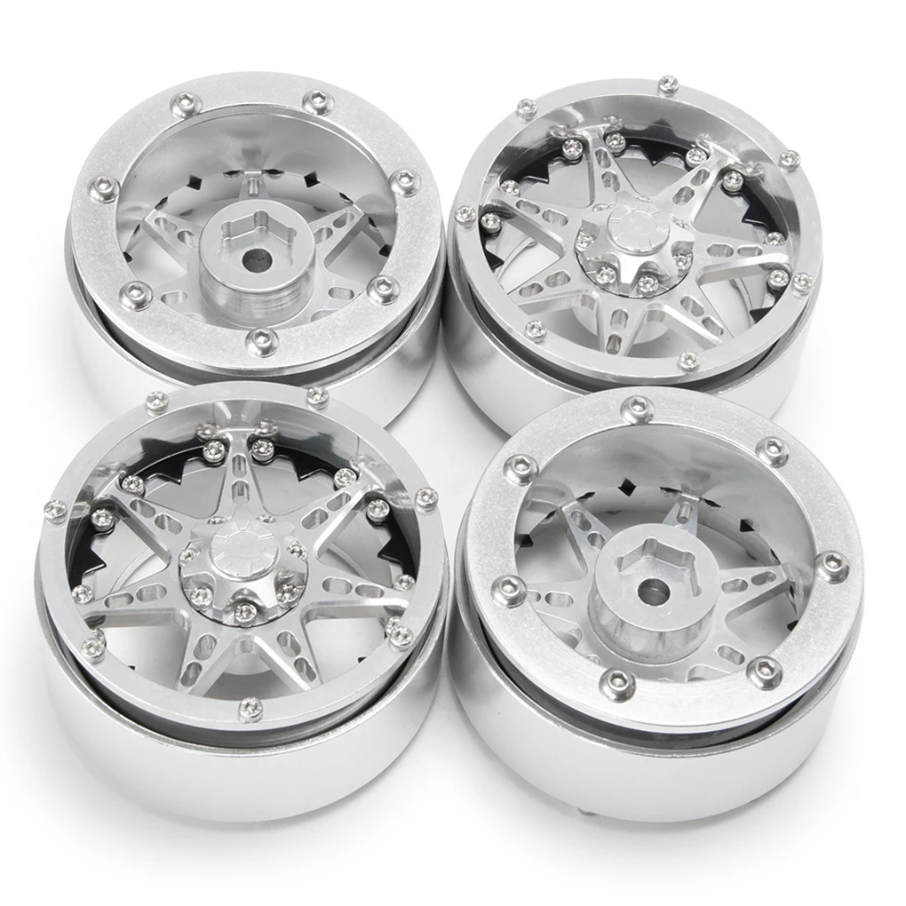 1/10 Velgen RC Upgrade Deel Aluminium Rc Velgen Voor SCX10 D90 TRX4 TF2 CC01 Capra RC Auto Deel Blauw