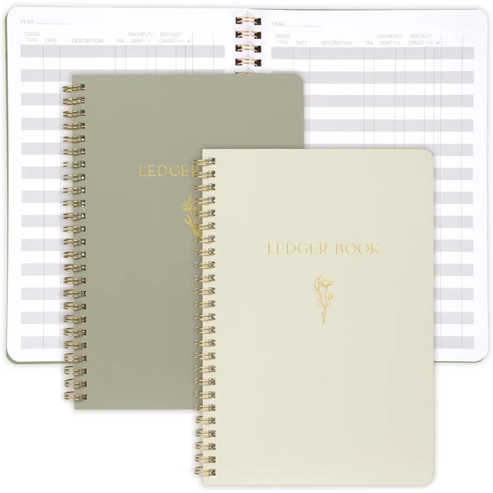 Easy-to-use accounting books 2 sets - beautiful expense tracking notebook for your small business