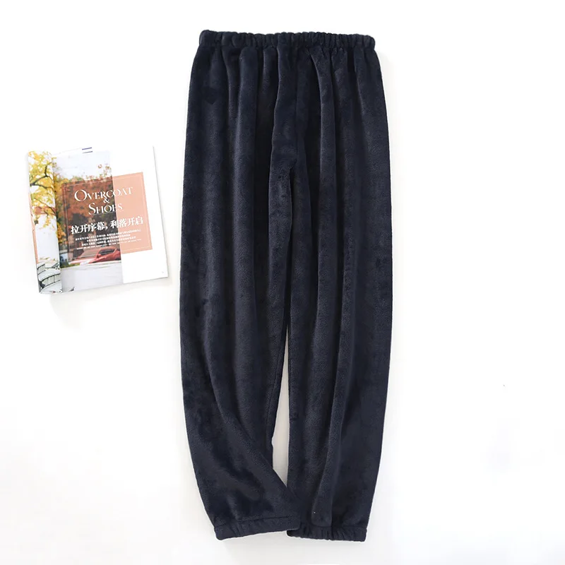 Loose Couples Winter Coral Fleece Pajamas Pant For Men And Women Long Flannel Sleepwear Pants Warm Velvet Home Wear Trousers