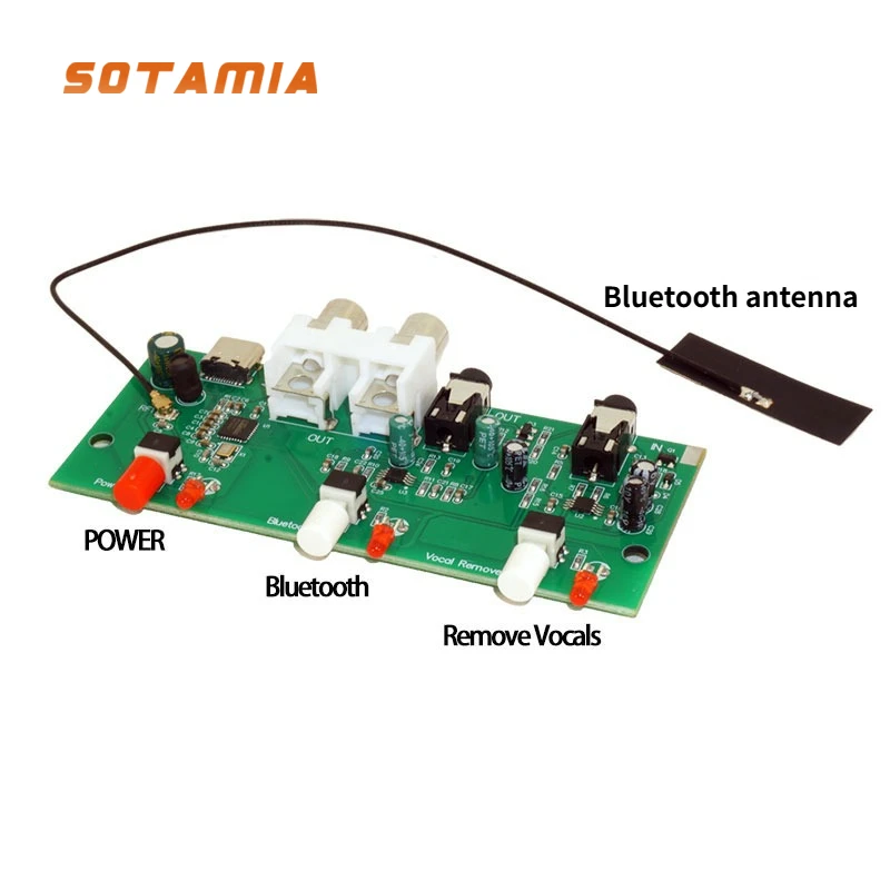 SOTAMIA Stereo Audio Tuning Board Bluetooth Receiving Module Noise Reduction Low-high-pass Band-pass Filter Subwoofer Equalizer