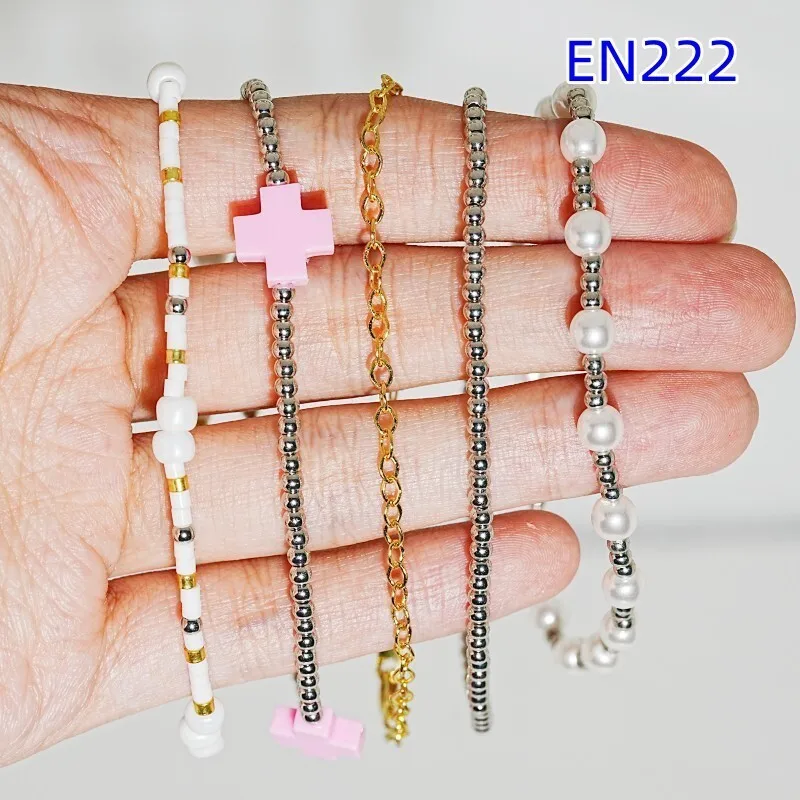 

VKVVA Fashion Jewelry Cross Beaded 5pcs Bracelet Set for Women Birthday Gifts, Unique Gift