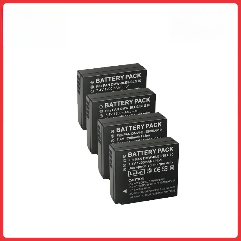 

4Pcs 1200mAh DMW-BLG10 BLG10 BLG10E DMW-BLE9 Battery For Panasonic LUMIX GF5 GF6 GX7 LX100 GX80 GX85