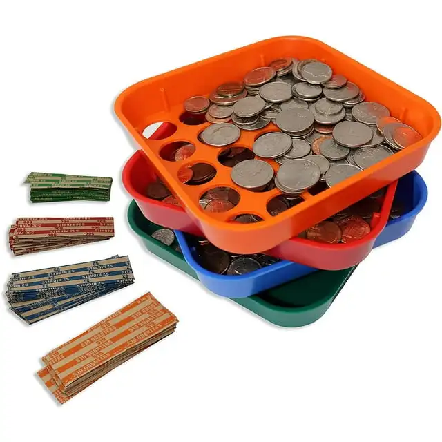 

Bandejas Clasificadoras De Monedas De Plástico Codificadas En 4 Colores