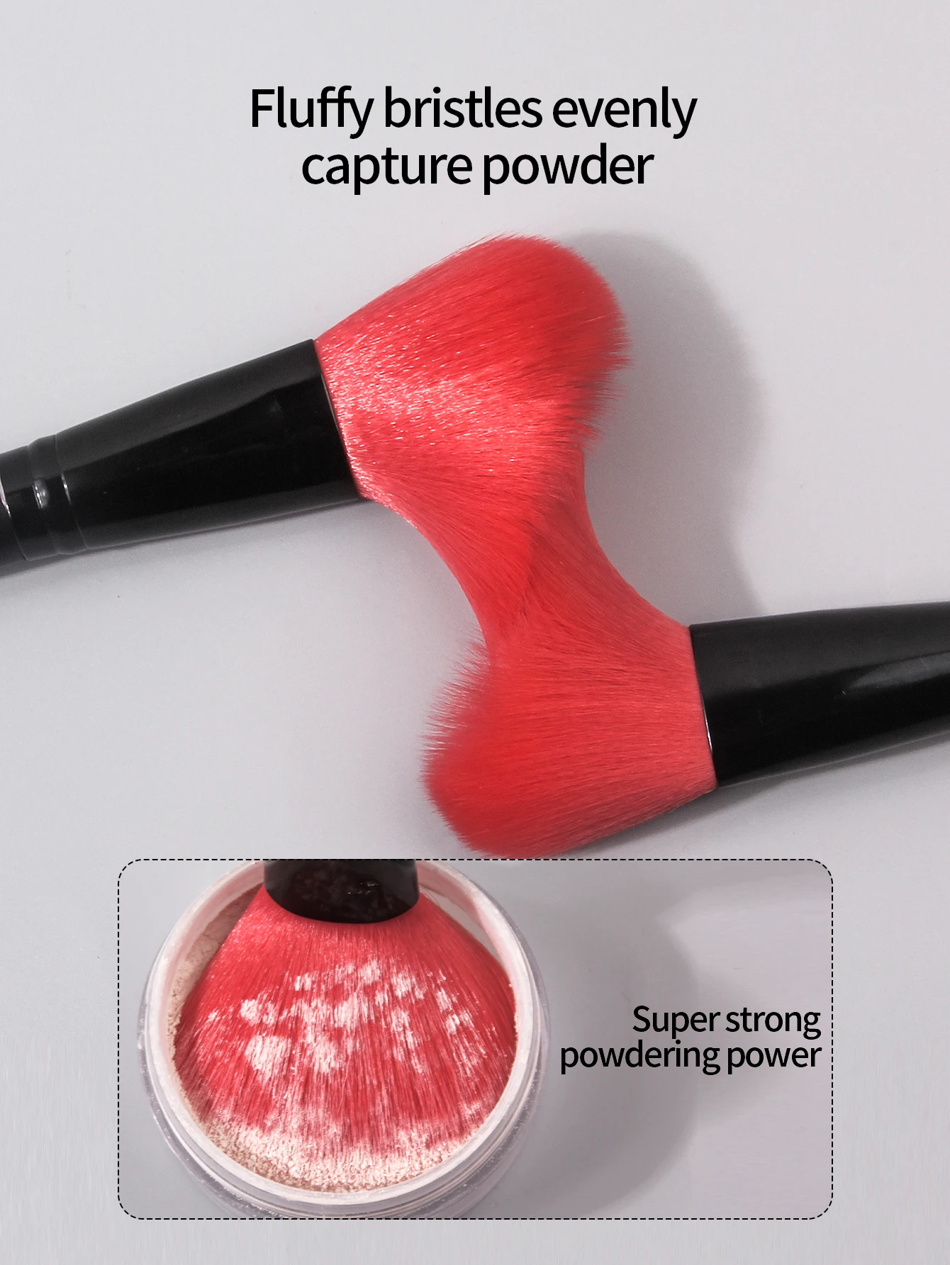 Pincel de maquiagem de alto nível de aparência, 2 peças, pincel de blush, pincel de pó, pincel de contorno, ferramenta de maquiagem facial multiuso