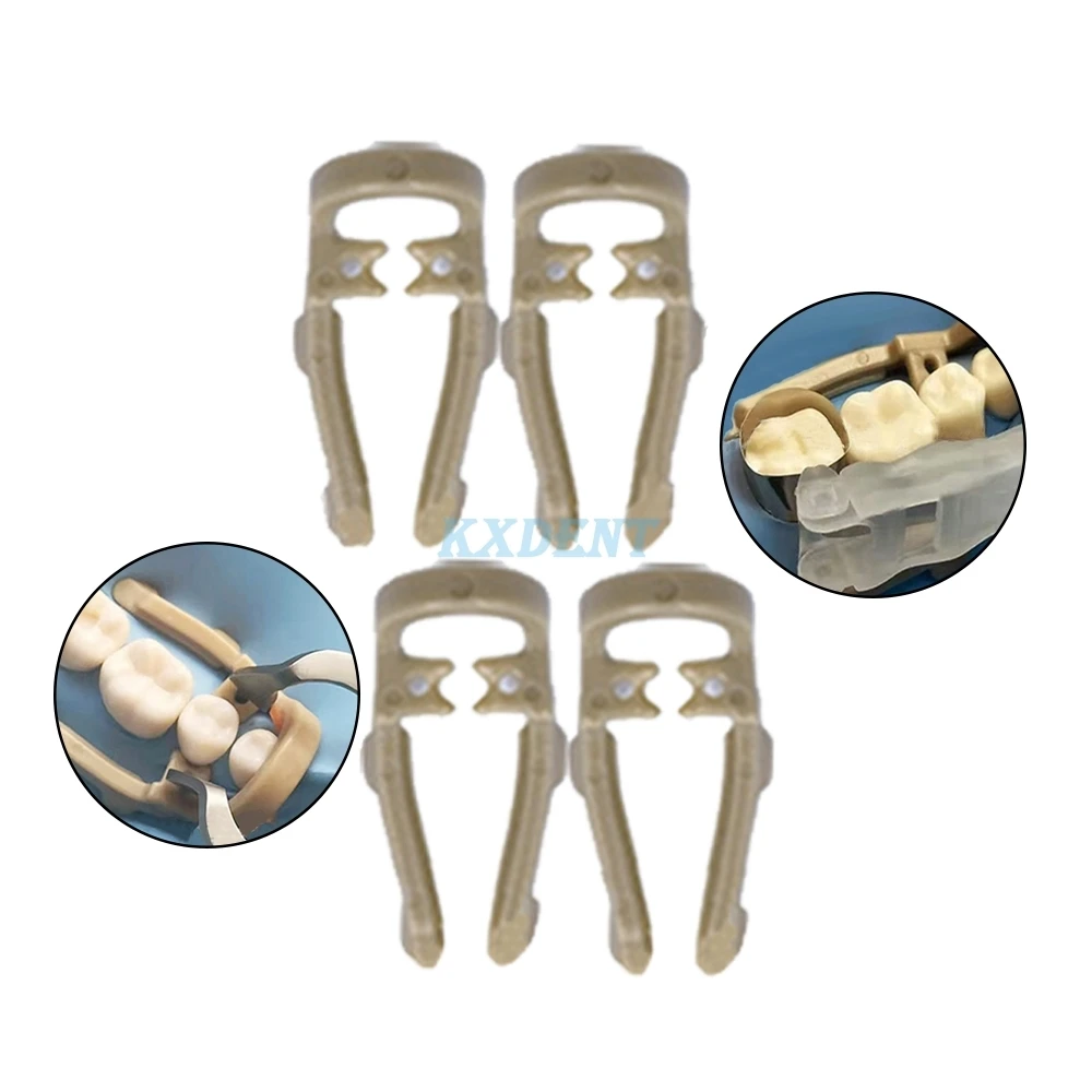 Dental Distal Extension Premolar Rubber Barrier Clip Dental Dam Clamp Long Short Dentistry Lab Teeth Repair Tools 4pcs/Box