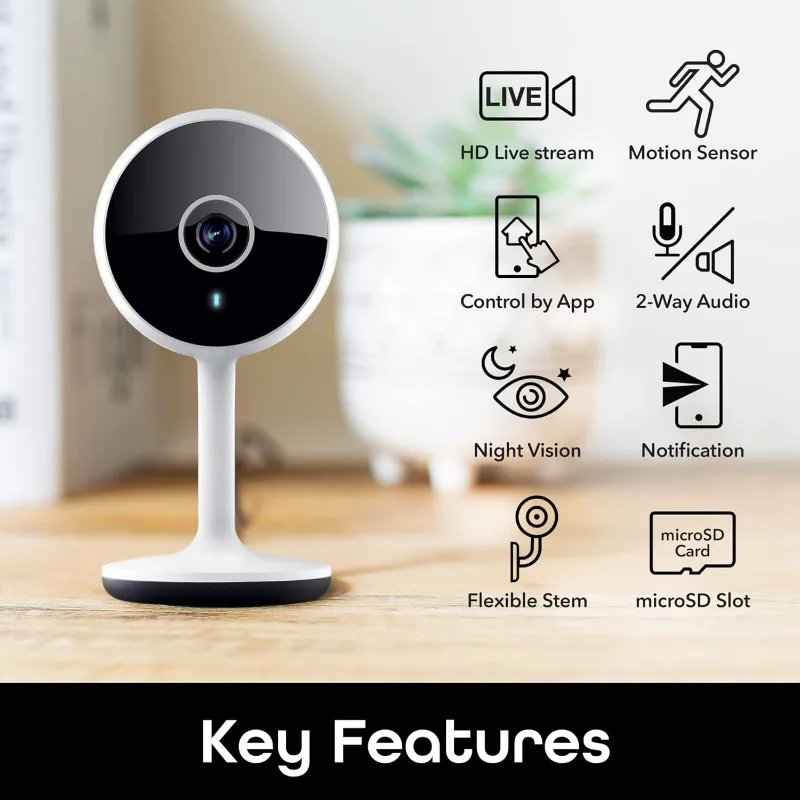 home. Vivid Outdoor Smart Security Camera Two-Way Audio, Cloud & Local Storage, Compatible with Alexa & Google Assistant