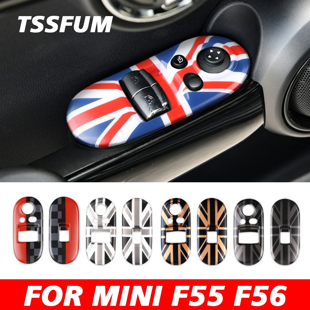 

Наклейка-декор для панели кнопок управления стеклоподъемниками Night Union Jack для Mini Cooper S JCW F55 F56, аксессуары для автомобиля