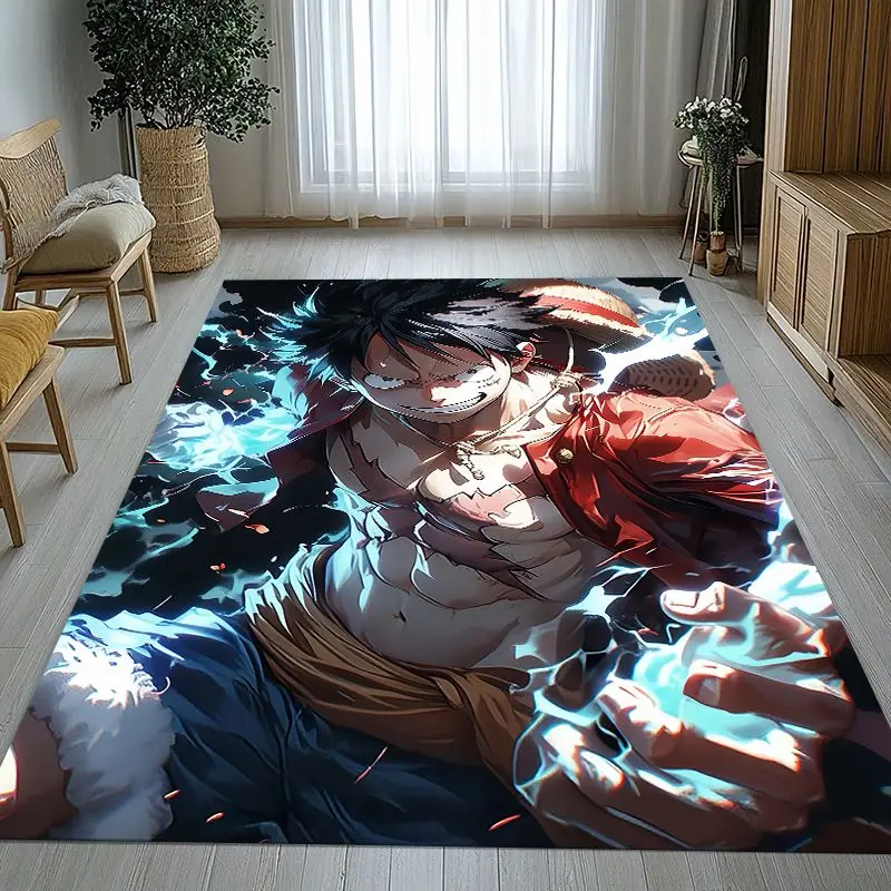 Anime Zoro One P-Piece Straw Hat Pirates Soft Non-Slip Area Rug for Living Room,Bedroom Playroom Carpet Mat for Sofa,Home Decor