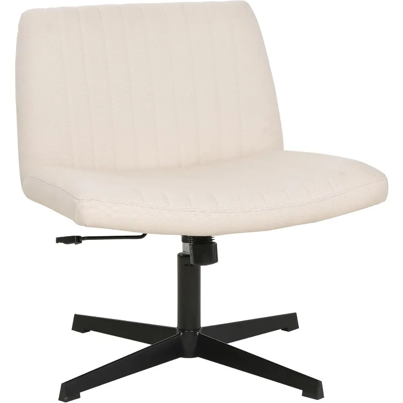 Criss Cross Chair Armless Cross U Shaped Backrest with Wide Seat Native Sponge Computer Task Vanity Chair for Home Office